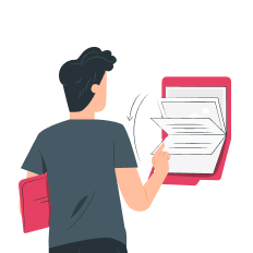Person browsing a catalog of offers